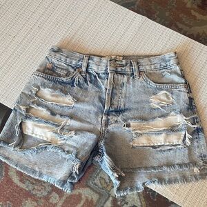 Distressed Denim Women Shorts